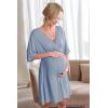 Ekouaer 3 in 1 Labor/Delivery/Hospital Gown 2 Pack Maternity Dress Nursing Nightgown Sleepwear(Dark Green/Lake Blue)