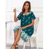Ekouaer House Dresses for Women with Pockets Button Down Nightgowns Plus Size Moo Moos Mumu Dresses Floral Print S-3XL(Deep Green Flower)