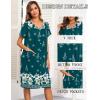Ekouaer House Dresses for Women with Pockets Button Down Nightgowns Plus Size Moo Moos Mumu Dresses Floral Print S-3XL(Deep Green Flower)