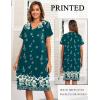 Ekouaer House Dresses for Women with Pockets Button Down Nightgowns Plus Size Moo Moos Mumu Dresses Floral Print S-3XL(Deep Green Flower)