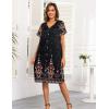 Ekouaer House Dresses for Women with Pockets Button Down Nightgowns Plus Size Moo Moos Mumu Dresses Floral Print S-3XL(Ethnic Black)