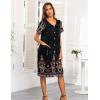 Ekouaer House Dresses for Women with Pockets Button Down Nightgowns Plus Size Moo Moos Mumu Dresses Floral Print S-3XL(Ethnic Black)