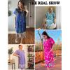 Ekouaer House Dresses for Women with Pockets Button Down Nightgowns Plus Size Moo Moos Mumu Dresses Floral Print S-3XL(Ethnic Red)