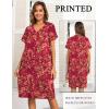 Ekouaer House Dresses for Women with Pockets Button Down Nightgowns Plus Size Moo Moos Mumu Dresses Floral Print S-3XL(Flower Red)