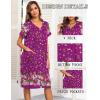 Ekouaer House Dresses for Women with Pockets Button Down Nightgowns Plus Size Moo Moos Mumu Dresses Floral Print S-3XL(Flower Rose Red)