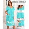 Ekouaer House Dresses for Women with Pockets Button Down Nightgowns Plus Size Moo Moos Mumu Dresses Floral Print S-3XL(Light Green Flower)
