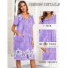 Ekouaer House Dresses for Women with Pockets Button Down Nightgowns Plus Size Moo Moos Mumu Dresses Floral Print S-3XL(Lilac Flower)