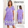Ekouaer House Dresses for Women with Pockets Button Down Nightgowns Plus Size Moo Moos Mumu Dresses Floral Print S-3XL(Lilac Flower)