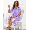 Ekouaer House Dresses for Women with Pockets Button Down Nightgowns Plus Size Moo Moos Mumu Dresses Floral Print S-3XL(Lilac Flower)