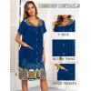 Ekouaer House Dresses for Women with Pockets Button Down Nightgowns Plus Size Moo Moos Mumu Dresses Floral Print S-3XL(Mandola)