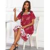 Ekouaer House Dresses for Women with Pockets Button Down Nightgowns Plus Size Moo Moos Mumu Dresses Floral Print S-3XL(Red Flower)