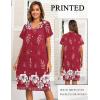 Ekouaer House Dresses for Women with Pockets Button Down Nightgowns Plus Size Moo Moos Mumu Dresses Floral Print S-3XL(Red Flower)