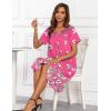 Ekouaer House Dresses for Women with Pockets Button Down Nightgowns Plus Size Moo Moos Mumu Dresses Floral Print S-3XL(White Butterflies)