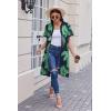 Ekouaer Housecoat Women Zipper Front Duster Robe Short Sleeve Lounger Housedress Pockets Nightgown Casual Nights S-XXXL(Black Green Leaves)