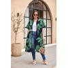 Ekouaer Housecoat Women Zipper Front Duster Robe Short Sleeve Lounger Housedress Pockets Nightgown Casual Nights S-XXXL(Black Green Leaves)