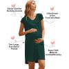 Ekouaer Labor/Delivery/Hospital Gown Nursing Nightgown Maternity Sleepwear With Pockets Postpartum Gowns with Button S-XXL(Dark Green)