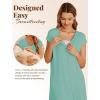 Ekouaer Labor/Delivery/Hospital Gown Nursing Nightgown Maternity Sleepwear With Pockets Postpartum Gowns with Button S-XXL(Grey Grenn)