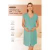 Ekouaer Labor/Delivery/Hospital Gown Nursing Nightgown Maternity Sleepwear With Pockets Postpartum Gowns with Button S-XXL(Grey Grenn)