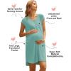 Ekouaer Labor/Delivery/Hospital Gown Nursing Nightgown Maternity Sleepwear With Pockets Postpartum Gowns with Button S-XXL(Grey Grenn)