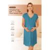 Ekouaer Labor/Delivery/Hospital Gown Nursing Nightgown Maternity Sleepwear With Pockets Postpartum Gowns with Button S-XXL(Lake Blue)