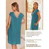 Ekouaer Labor/Delivery/Hospital Gown Nursing Nightgown Maternity Sleepwear With Pockets Postpartum Gowns with Button S-XXL(Lake Blue)