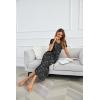 Ekouaer Long Nightgowns for Women Plus Size House Dress Short Sleeve Night Gown Pleated Full Length Loungwear S-4XL(Black Star)