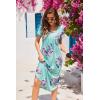 Ekouaer Long Nightgowns for Women Plus Size House Dress Short Sleeve Night Gown Pleated Full Length Loungwear S-4XL(Blue Flower)