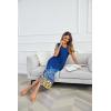 Ekouaer Long Nightgowns for Women Plus Size House Dress Short Sleeve Night Gown Pleated Full Length Loungwear S-4XL(Blue Mandala)