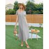 Ekouaer Long Nightgowns for Women Plus Size House Dress Short Sleeve Night Gown Pleated Full Length Loungwear S-4XL(Grey)