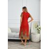 Ekouaer Long Nightgowns for Women Plus Size House Dress Short Sleeve Night Gown Pleated Full Length Loungwear S-4XL(Peacock Feather)