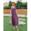 Ekouaer Long Nightgowns for Women Plus Size House Dress Short Sleeve Night Gown Pleated Full Length Loungwear S-4XL(Purple)