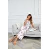 Ekouaer Long Nightgowns for Women Plus Size House Dress Short Sleeve Night Gown Pleated Full Length Loungwear S-4XL(White Pink Flower)