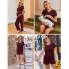 Ekouaer Maternity Nursing Pajamas Set 3 Piece Postpartum Lounge Breastfeeding Pjs Pregnancy Shorts & Pants S-XXL(Burgundy)