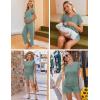 Ekouaer Maternity Nursing Pajamas Set 3 Piece Postpartum Lounge Breastfeeding Pjs Pregnancy Shorts & Pants S-XXL(Gray Green)