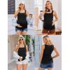 Ekouaer Maternity Tank Tops 3 Pack Square Neck Pregnancy Shirts for Women Summer Ruched Side Sleeveless Pregnant Clothes Top(Black/Light Grey/White)
