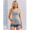 Ekouaer Maternity Tank Tops 3 Pack Square Neck Pregnancy Shirts for Women Summer Ruched Side Sleeveless Pregnant Clothes Top(Black/Light Grey/White)