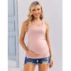 Ekouaer Maternity Tank Tops 3 Pack Square Neck Pregnancy Shirts for Women Summer Ruched Side Sleeveless Pregnant Clothes Top(Dirty Pink/White/Black)
