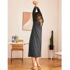 Ekouaer Nightgown Long Sleeve for Women Sleepwear V Neck Loungewear Button Full Length Nightshirt(A-dark Grey)