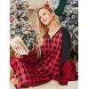 Ekouaer Nightgown Long Sleeve for Women Sleepwear V Neck Loungewear Button Full Length Nightshirt(A-red & Black Plaid)