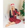 Ekouaer Nightgown Long Sleeve for Women Sleepwear V Neck Loungewear Button Full Length Nightshirt(A-red & Black Plaid)