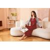Ekouaer Nightgown Long Sleeve for Women Sleepwear V Neck Loungewear Button Full Length Nightshirt(A-wine Red1)