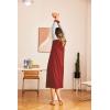 Ekouaer Nightgown Long Sleeve for Women Sleepwear V Neck Loungewear Button Full Length Nightshirt(A-wine Red1)