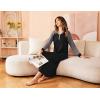 Ekouaer Nightgown Long Sleeve for Women Sleepwear V Neck Loungewear Button Full Length Nightshirt(Black3)