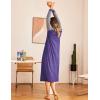 Ekouaer Nightgown Long Sleeve for Women Sleepwear V Neck Loungewear Button Full Length Nightshirt(Purple)