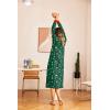 Ekouaer Nightgown Long Sleeve for Women Sleepwear V Neck Loungewear Button Full Length Nightshirt(Xmas Print)