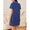 Ekouaer Nightgowns for Women Button Down Sleep Shirt Short Sleeve NightShirts Boyfriend Sleepdress Soft Pajama Dress(Dark Blue Dots)