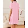 Ekouaer Nightgowns for Women Button Down Sleep Shirt Short Sleeve NightShirts Boyfriend Sleepdress Soft Pajama Dress(Dark Pink)