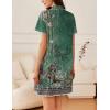 Ekouaer Nightgowns for Women Button Down Sleep Shirt Short Sleeve NightShirts Boyfriend Sleepdress Soft Pajama Dress(Green Flower)