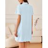 Ekouaer Nightgowns for Women Button Down Sleep Shirt Short Sleeve NightShirts Boyfriend Sleepdress Soft Pajama Dress(Light Blue)