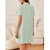 Ekouaer Nightgowns for Women Button Down Sleep Shirt Short Sleeve NightShirts Boyfriend Sleepdress Soft Pajama Dress(Light Green)